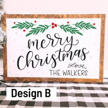Load image into Gallery viewer, Custom Wooden Christmas Sign- White background