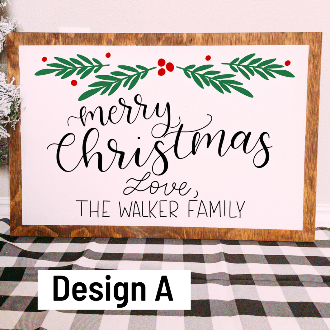 Custom Wooden Christmas Sign- White background