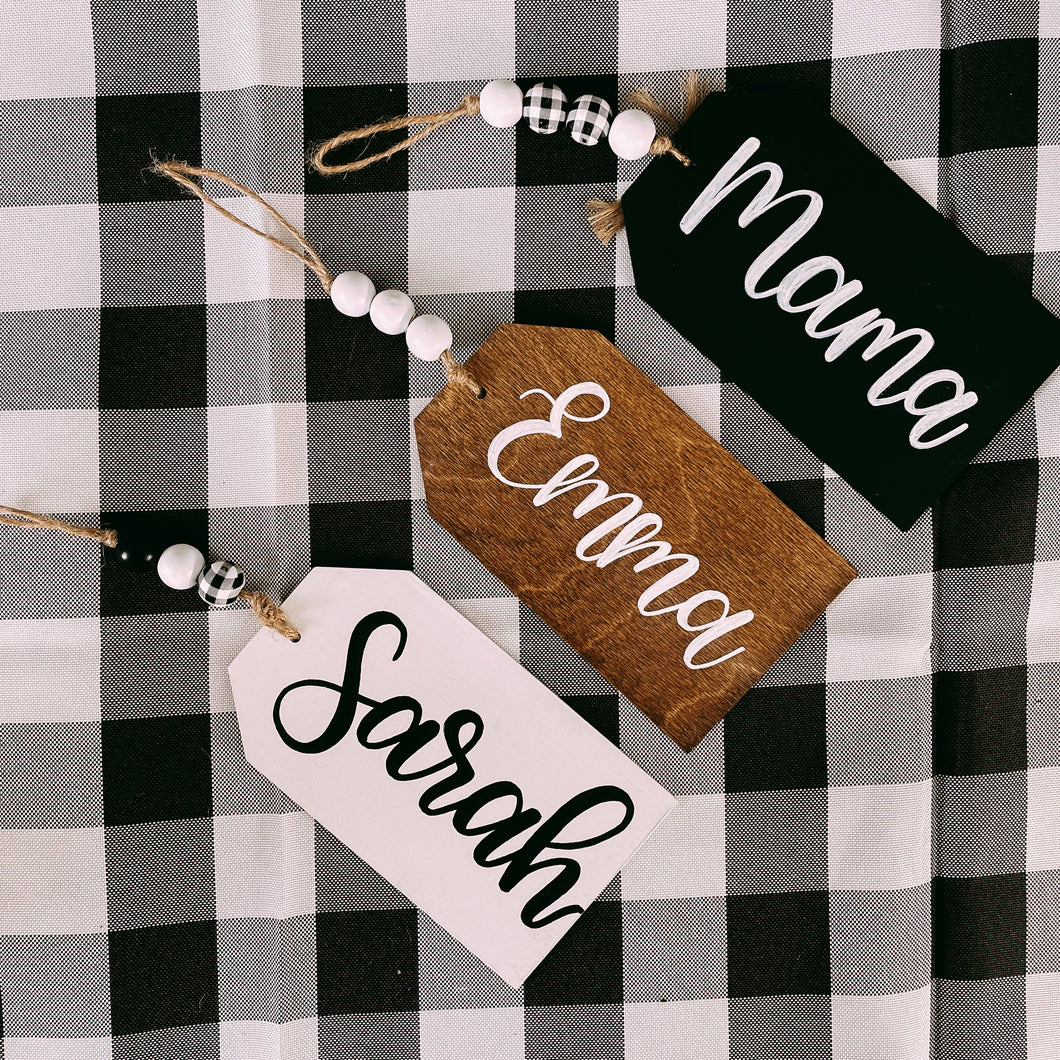 Custom Wooden Stocking Tags