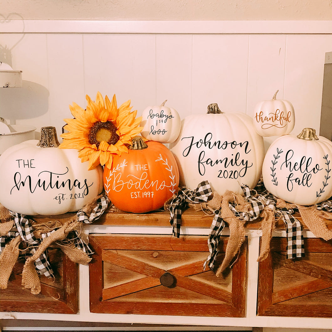 Customized Faux Pumpkins